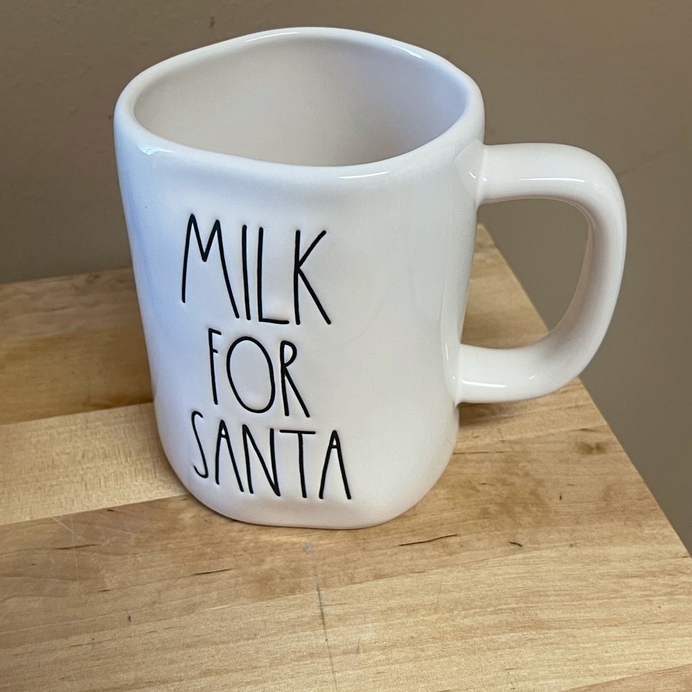 Rae Dunn Milk for Santa Double Sided Christmas Holiday Mug